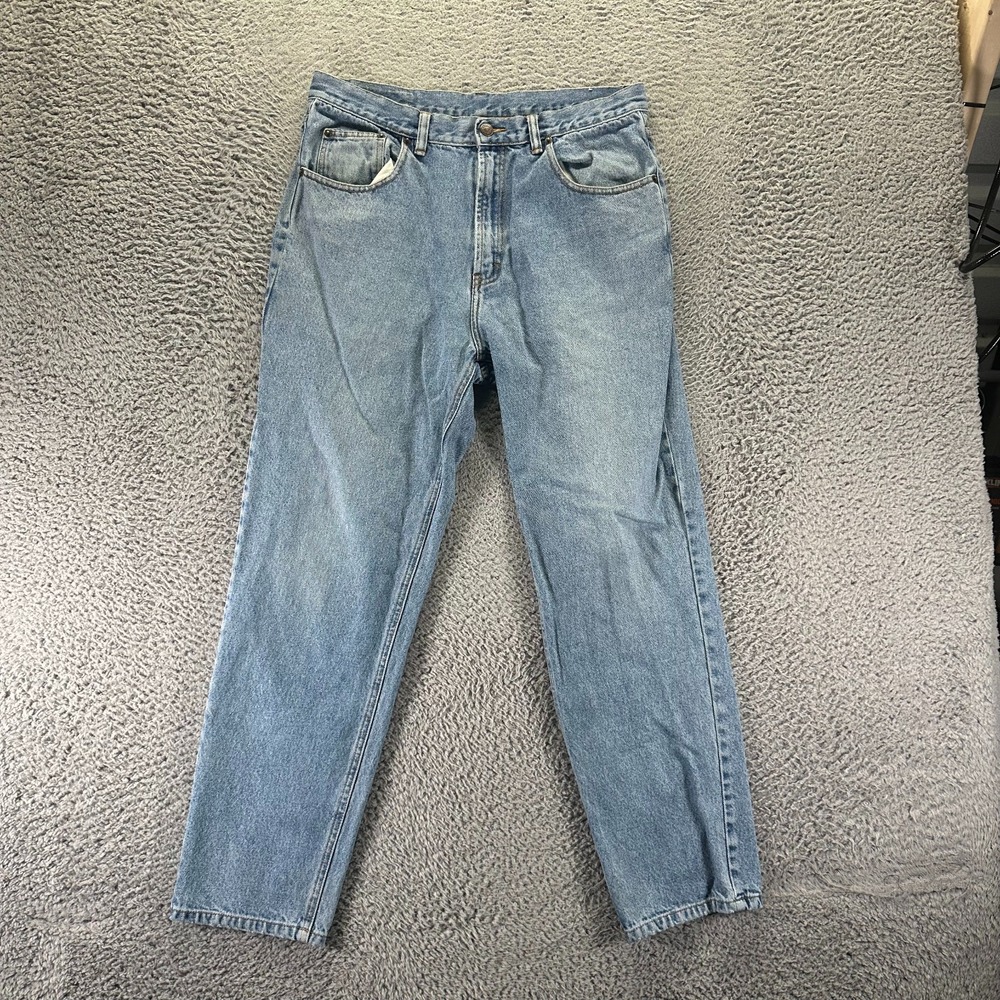Vintage Jordache Jeans Mens 34x30 Blue Cotton Denim Tapered Leg Faded Workwear